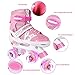 Roller Skates for Girls and Kids, 4 Sizes Adjustable Roller Skates, with All Wheels Light up, Fun Illuminating for Girls and Kids, Rollerskates for Kids Beginners, Medium(2-5), Pink