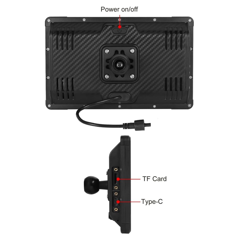 7 Pouces Portable Moto GPS Navigation Étanche Carplay Écran D'Affichage sans Android Moniteur