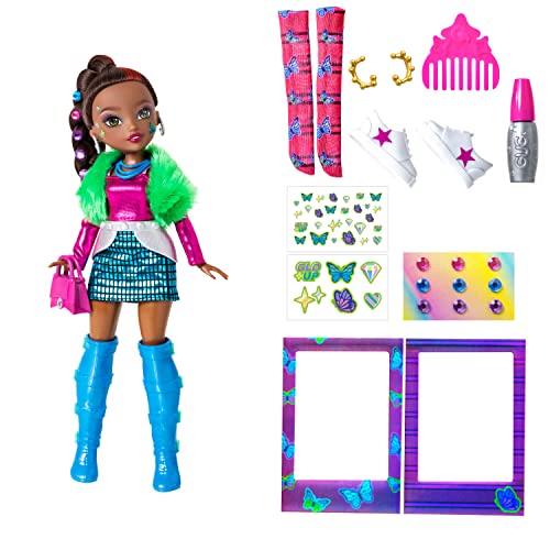 Far Out Toys Glo-Up Girls Season 2 Kenzie African American Girl Fashion Doll, Dazzling Jewelry, Hair Gems, Accessories, Fashions, Face Stickers, Makeup, Nails #TOP2