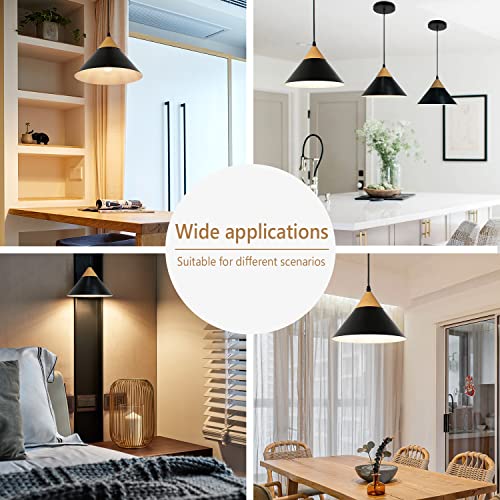 Kighsin Black Industrial Farmhouse Pendant Light For Kitchen Island, Vintage Wood Grain Cone Barn Metal Shade Hanging Ceiling Light For Dining Room Living Room Hallway (3 Pack) #TOP6