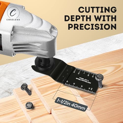 Coselena 22-Piece Multi Tool Blades Set – Heavy-Duty Oscillating Saw Blades for Wood, Plastic, and Soft Metal – Universal Fit for Precision Cutting with Most Oscillating Hand Tools 7 Coselena 22-Piece Multi Tool Blades Set – Heavy-Duty Oscillating Saw Blades for Wood, Plastic, and Soft Metal – Universal Fit for Precision Cutting with Most Oscillating Hand Tools - Image 7