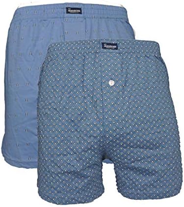 Abanderado - Men's 2-Pack 100% Cotton Loose Boxers Open Fly Underwear - Blue, 60/2X