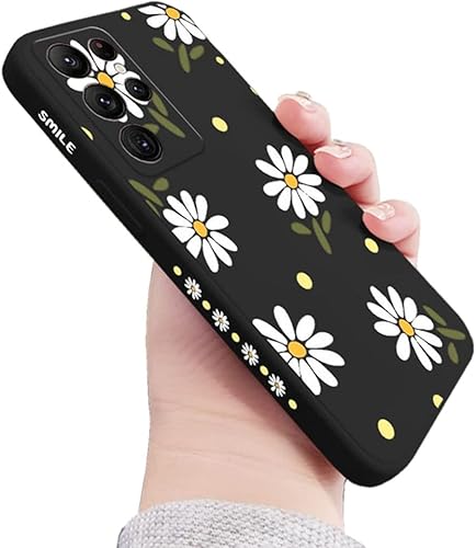 Miniatura 10 de Sunswim Funda compatible con Galaxy S22 Ultra, diseño de margaritas, protección de lente de cámara, a prueba de golpes, funda protectora de silicona
