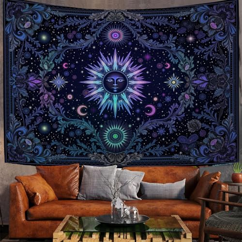 Tenture murale soleil et lune pour créer un coin yoga zen