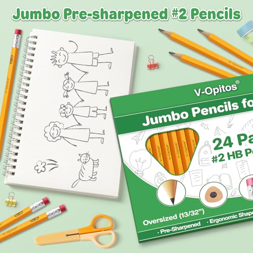 24 lápices Jumbo #2 HB V-Opitos para niños miniatura 2