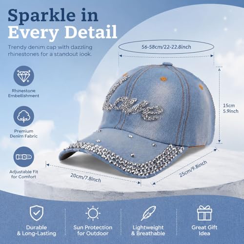 Gorra de mezclilla con pedrería para mujer miniatura 4
