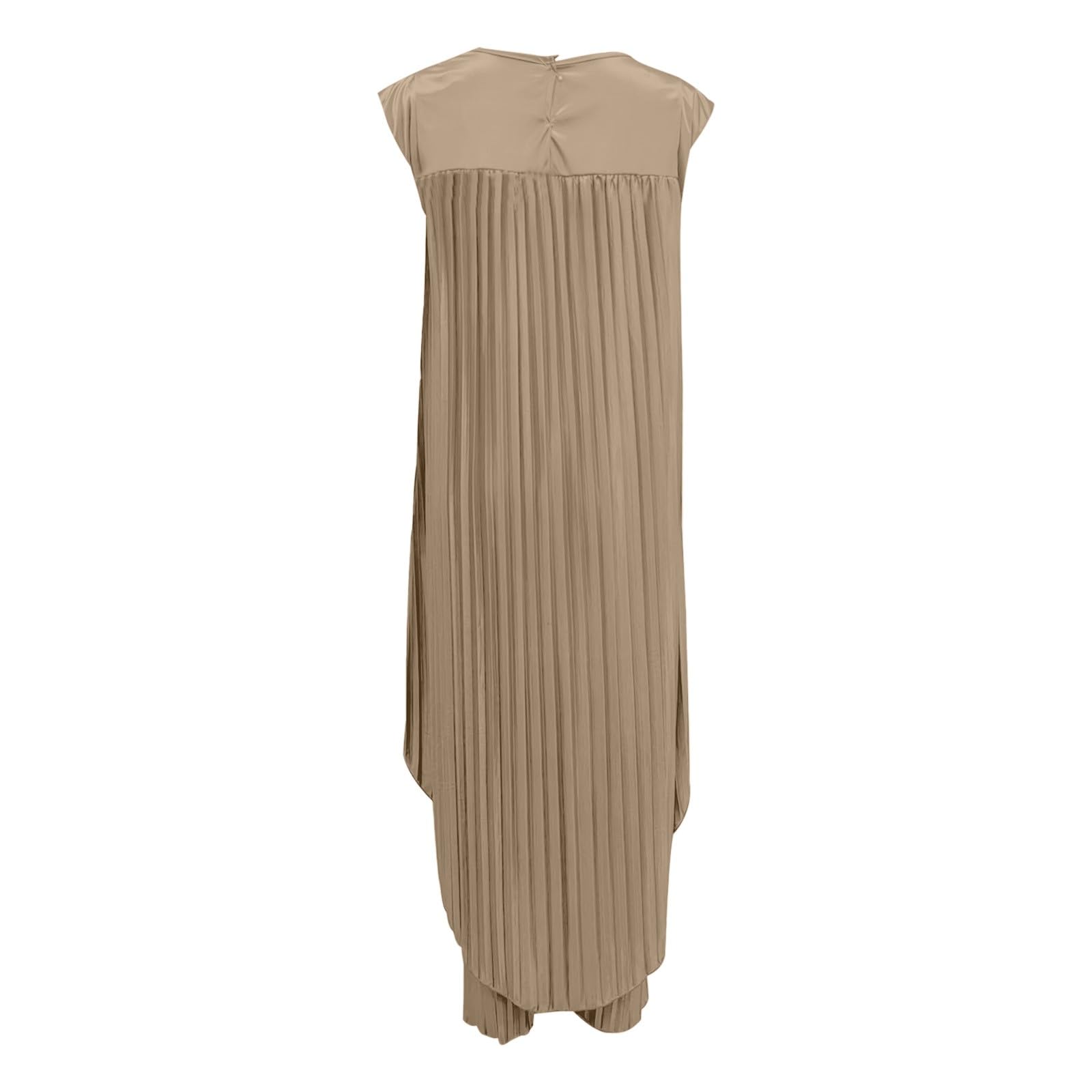 2 Teiler Damen Elegant Set Plissiertem, Kurzärmeligem, Unregelmäßigem Midi-Oberteil Und Hose Mit Weitem Bein Elastischem Bund Airport Outfit Women Hosen Anzug Große Größen Ballkleider