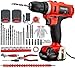 TEENO taladro sin cable 21V+2 baterías de iones de litio+41 accesorios +...