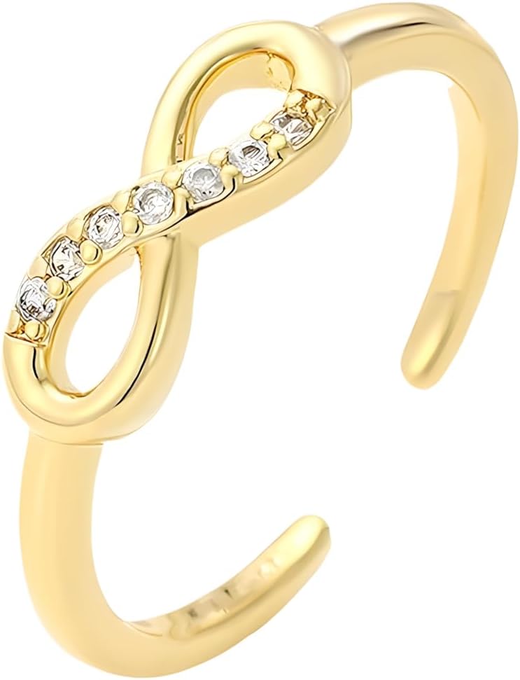 Cubic Zirconia Infinity Band Rings for Women Gold Silver Plated Crystal Infinity Rings Wedding Anniversary Promise Ring Jewelry
