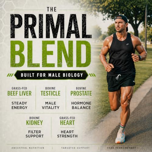 Image of Grass Fed Beef Organ Supplement for Men - Male Optimization Pills - 6 Vital Beef Organs to Drive Prostate Health & Peak Performance, Made in USA, 90 Capsules