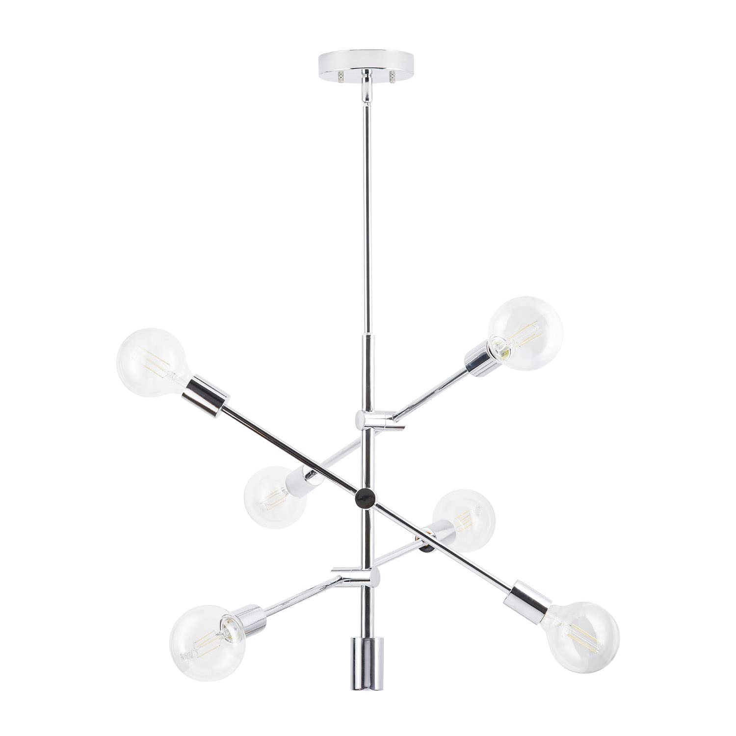 Linea di Liara Stella Large Polished Chrome Sputnik Light Fixture Mid Century Modern Chandelier Light Fixtures Ceiling Sputnik