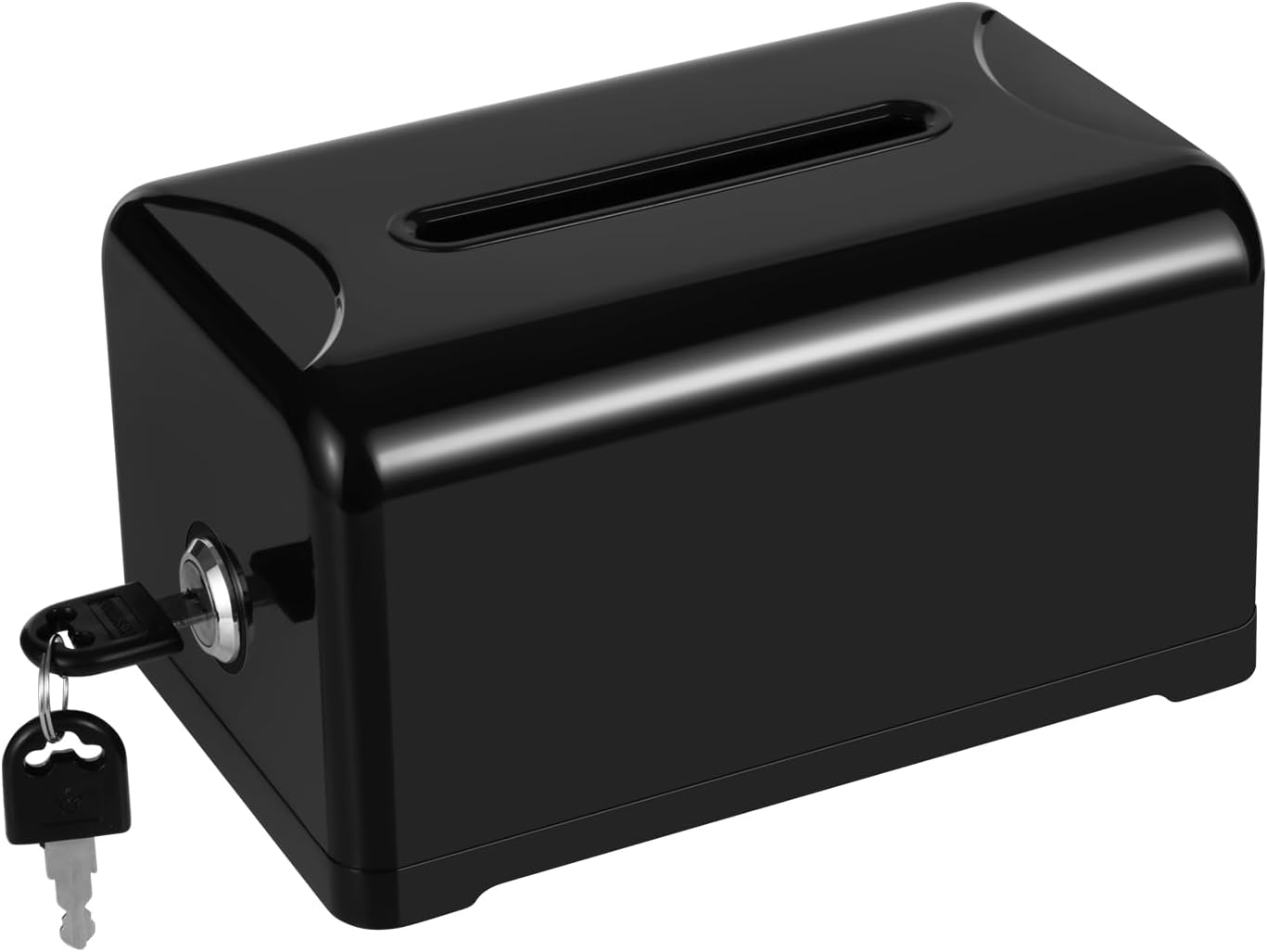 Polmart Tip / Donation / Suggestion / Business Card Collection Box with Lock (Clear Color / Transparent), 12-Pack