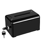 Polmart Donation Suggestion Box with Lock, Black Ballot Box，Suggestion Box for Fundraising, Donation, Tip Jars, Raffle Box, School Voting