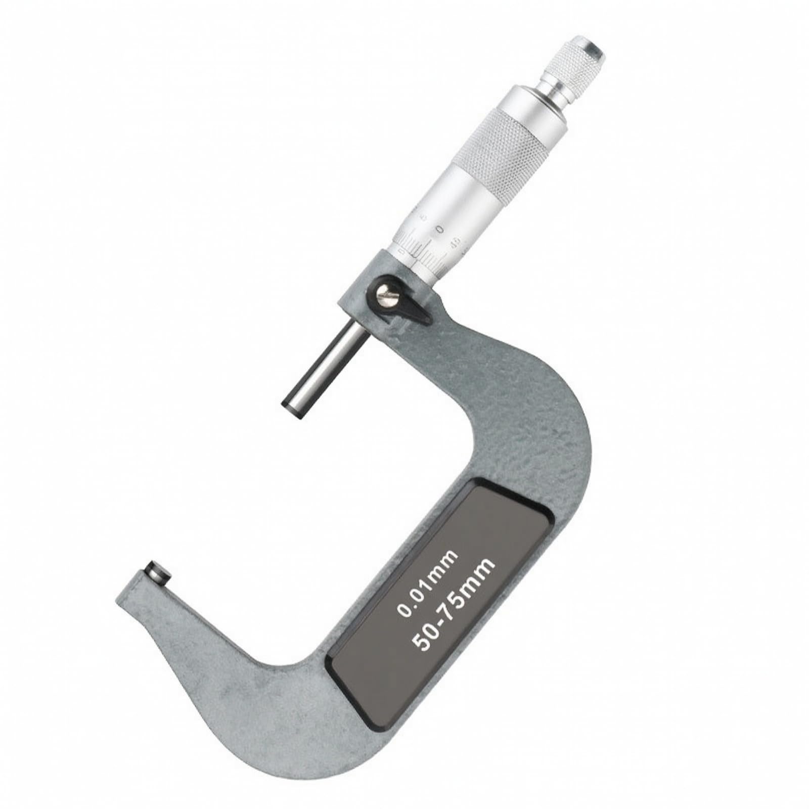 predolo Micrómetro Exterior Mecánico Sólido Micrómetro con en Forma C Práctico Pinza Vernier para Maquinistas, Metalúrgicos, Inspección Dimensional, 50-75mm