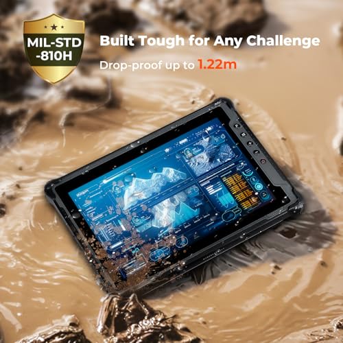 Image of MUNBYN Rugged Windows Tablet IRT12, 1000nit Sunlight Readable, Wi-Fi 6 Tough Tablet, 10.1-inch Windows 11 Pro, Intel N100, 8GB+128GB Rugged PC, 4G LTE, GPS Outdoor Computer, 2026, 2Y Protection