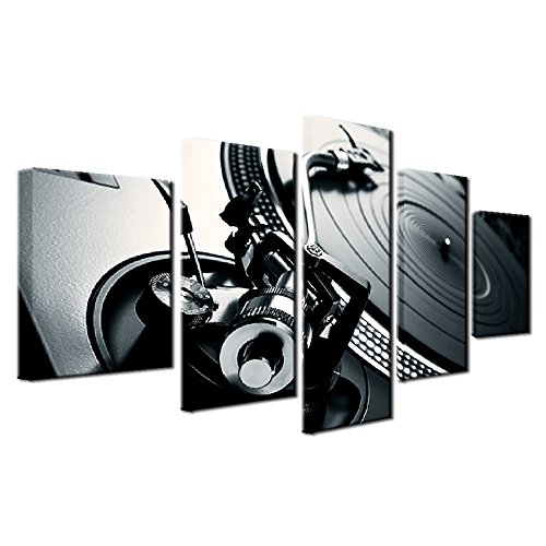 Baiyangyang Canvas Photo Style Modular Wall Art Pictures Home Decor 5 Pieces Music Dj Console Instrument Paintings Hd Printed Poster,40X60 40X80 40X100Cm,Frame #TOP5