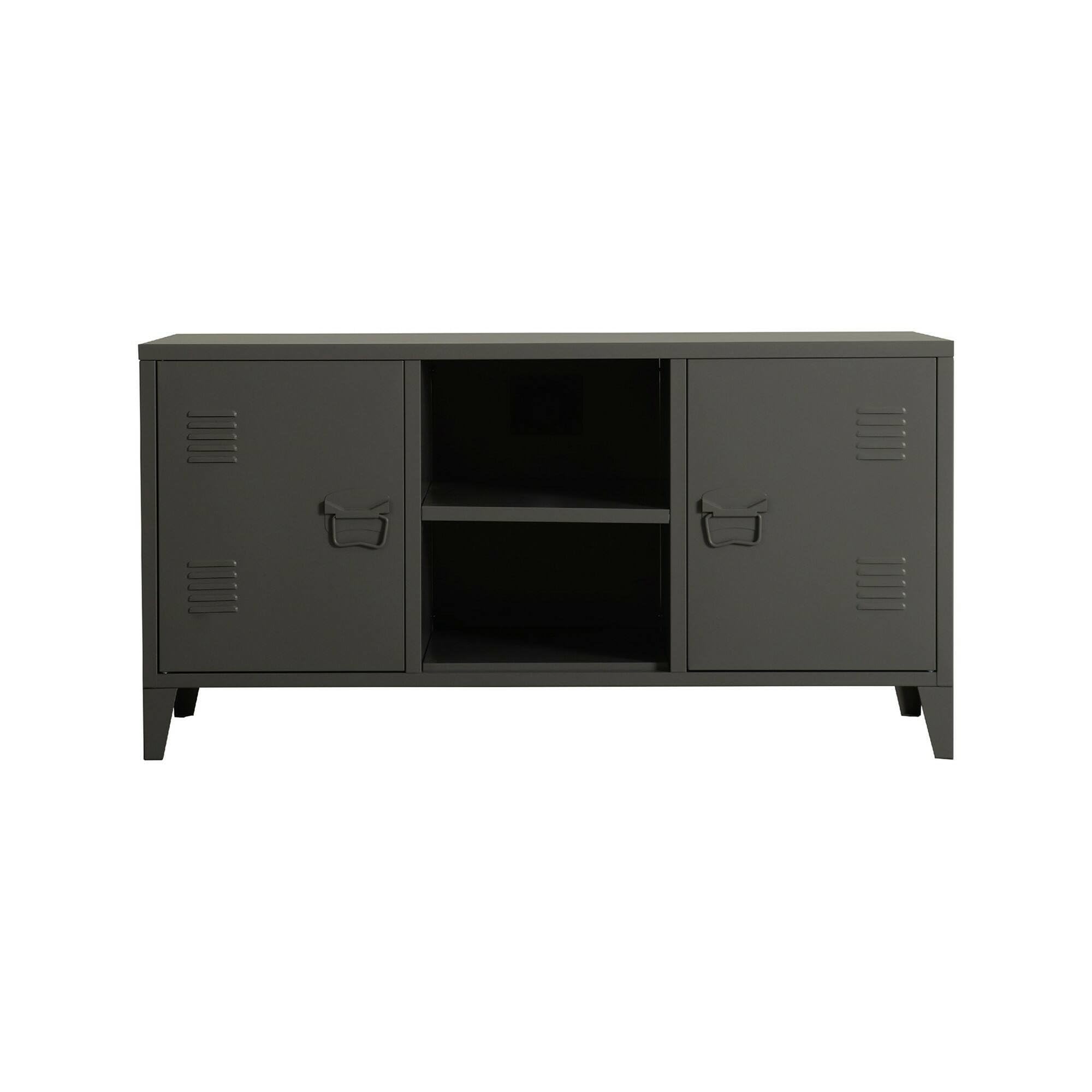Dmora - Credenza Ribes, Buffet da Soggiorno, Madia da Salotto, Dispensa da Cucina, 120x40 h73 cm, Ardesia