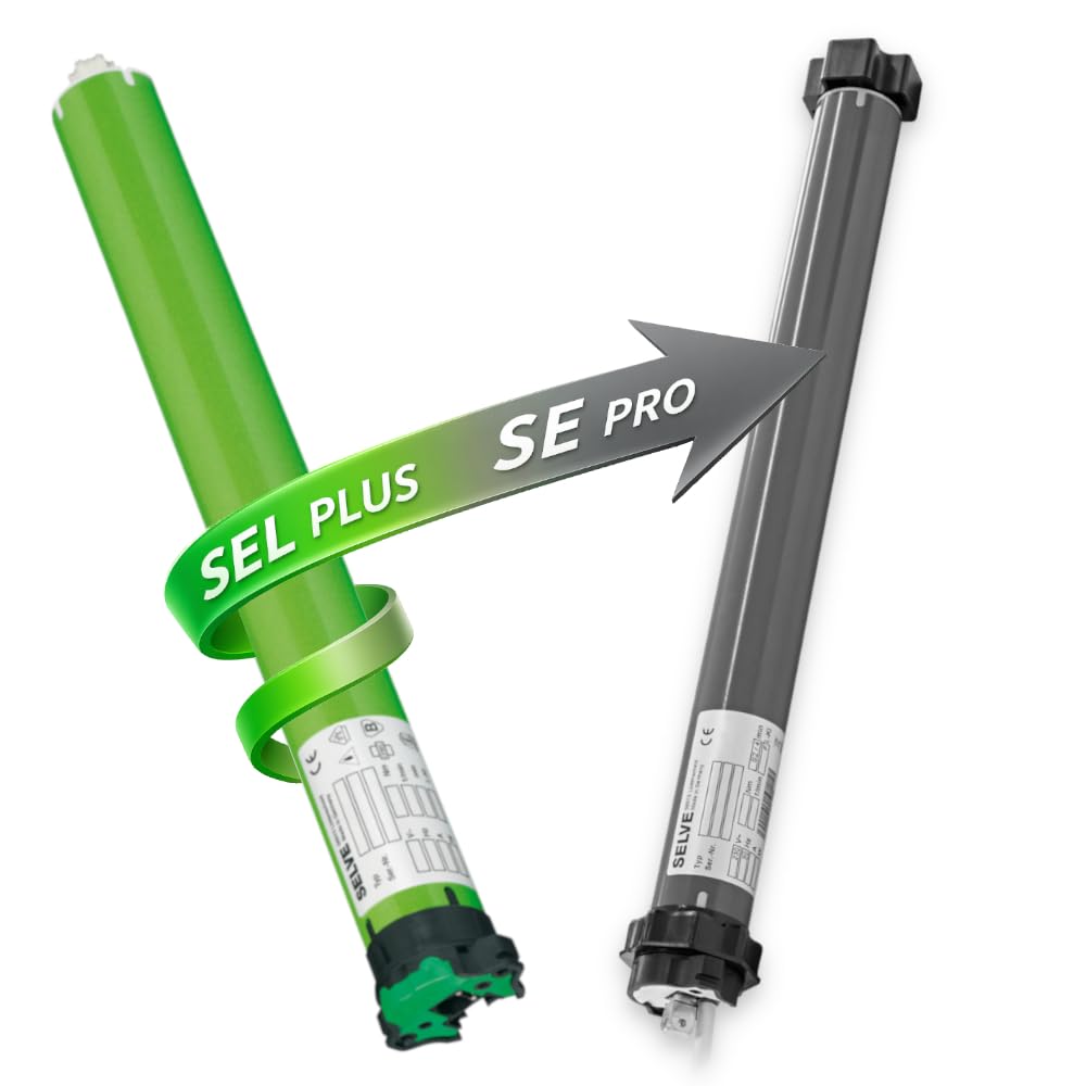 SELVE SEL Plus 2/20, Rolladenmotor mit 20 Nm und 45 kg Zugkraft zum Einbau in Rolladenwellen SW 60, inkl. Wellen-Adapter, inkl. Motorlager, inkl. 2,5 m Anschlusskabel + GRATIS EVEROXX®-Phasenprüfer