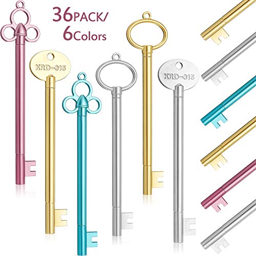 36 Pieces Key Shape Pen Vintage Key Gel Ink Pens Cute Fancy Ballpoint