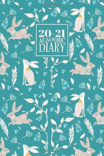 2020 - 2021 Academic Diary: Mid Year Weekly Planner Student Journal | Horizontal A5 Week to View on 2 Pages | Cute Folk Art Hare Rabbit (2020 - 2021 A5 Academic Weekly Diaries)