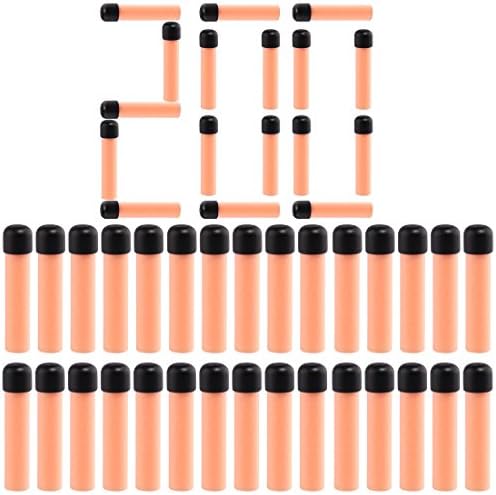 PeleusTech Refill Darts, 200-Dart 2.60x0.43inch Big Head Soft Bullet for Nerf N-Strike Vulcan EBF-25 Dart Blaster - Black