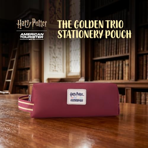 Image of Harry Potter x American Tourister Hogwarts Illustration Pouch | Unisex Stationery & Utility Organizer | Wizarding World Edition | Beige | 1 Year Global Warranty