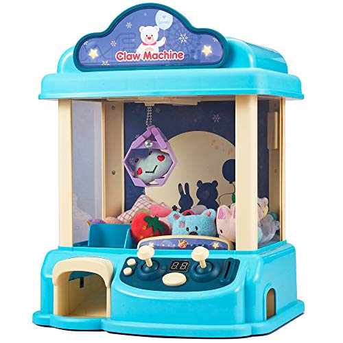 N/C Claw Machine C3,New Upgrade Claw Toy,Manual Mini Claw Machine, Intelligent System with Music and Lighting, Giving Children The Best Gift (Blue)