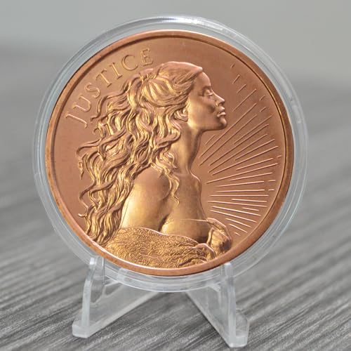 Lady Justice 1 oz .999 Pure Copper Round Bullion Round in Capsule - COA by Heavenly Metals - Thumbnail 2