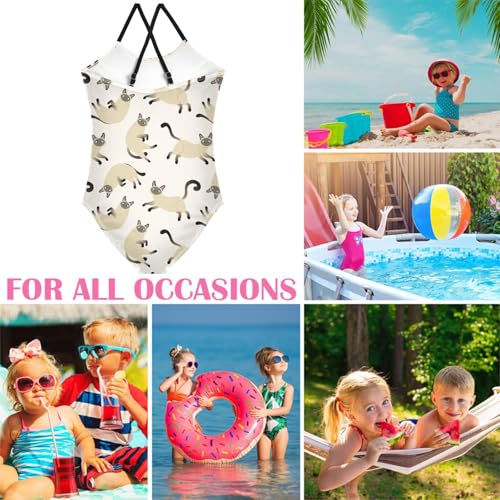 Image of Girls one Piece Swimsuit Summer UPF 50+ Quick Dry Beach Bathing Suit with Straps Swimwear 3-10 Years