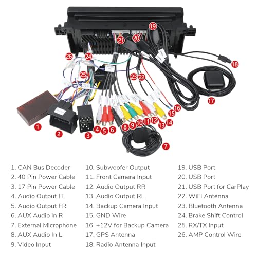 Eonon 9 Zoll Touchscreen 2+32GB Android 13 Autoradio GPS-Navi für BMW 3er E46 1998-2006 Kabelloses Carplay Android Auto Screen Mirroring Bluetooth USB EQ AUX-Eingang RCA-Ausgang OTA-Update E46A13