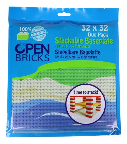 OPEN BRICKS Bauplatten, 32x32 (25,5 x 25,5 cm), Straight Beach, 2 Stück,...