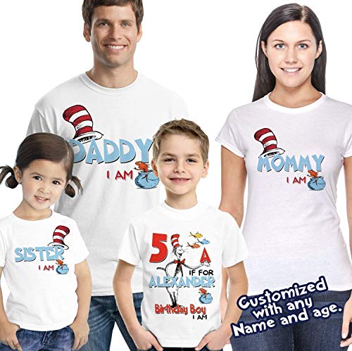 Cat in the hat Birthday Shirt, Thing Birthday Party, FAMILY Matching Shirts, Thing Birthday Shirts, Seuss Birthday Shirt3