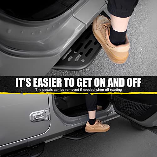 Utiiy Compatible With 2018-2023 Jeep Wrangler Jl 4 Door Running Boards All Steel Build Black Side Steps For Front/Rear Door Fit For Jeep Wrangler Jl Accessories #TOP3