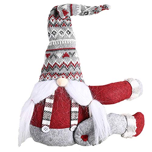 Decoraciones de Navidad a rayas con sombrero lateral para abrazar cortinas con hebilla para colgar en la puerta, cortinas colgantes para la barba