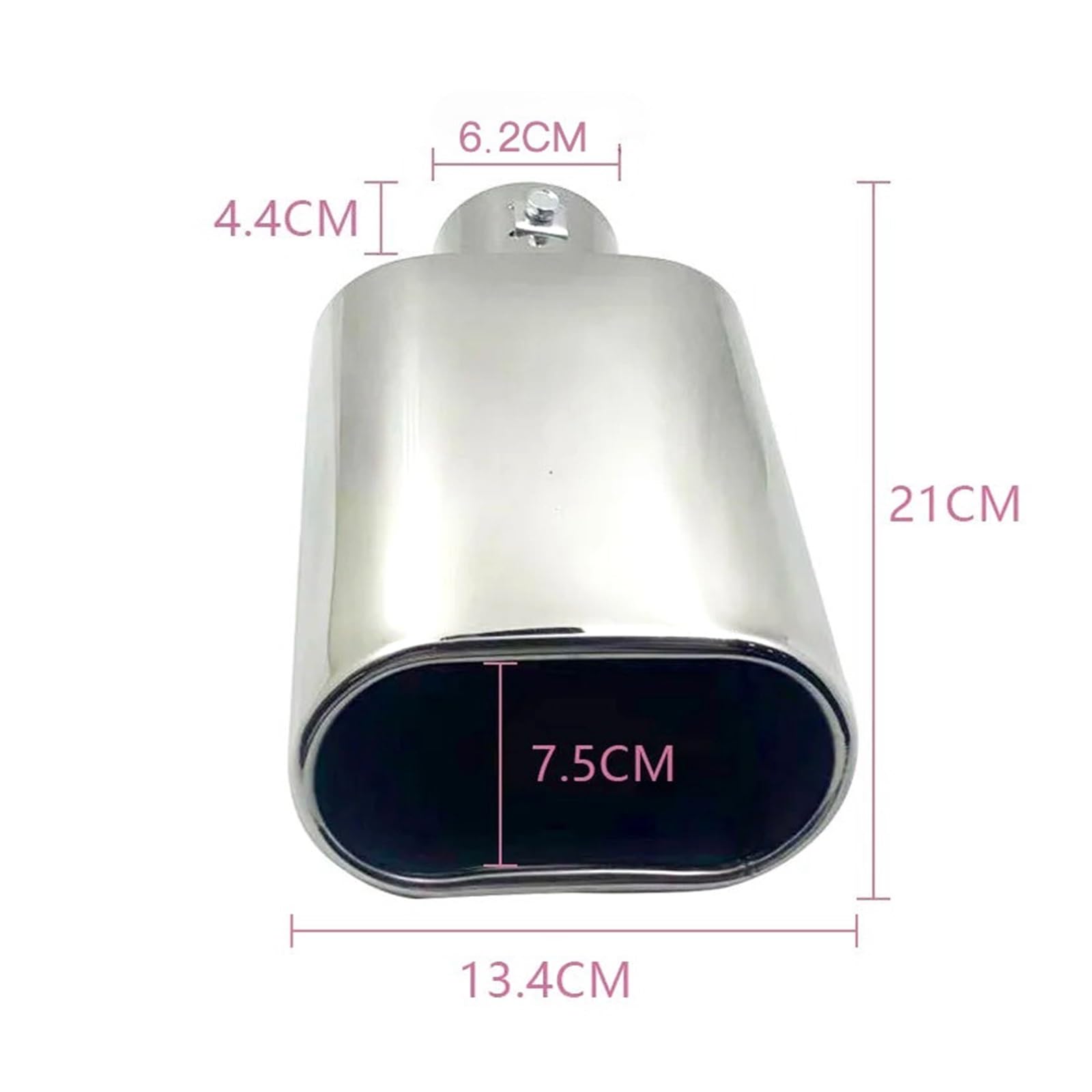 Tubo escape coche Puntas de silenciador para escape coche cuadrado Universal tubo para acero inoxidable(Prata)