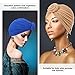 SATINIOR 4 Pieces Head Wraps for Black Women African Turbans Pre Tied Turban Chemo Headwear Cancer Head Wrap Hair Loss Cap(White, Black, Blue, Camel)