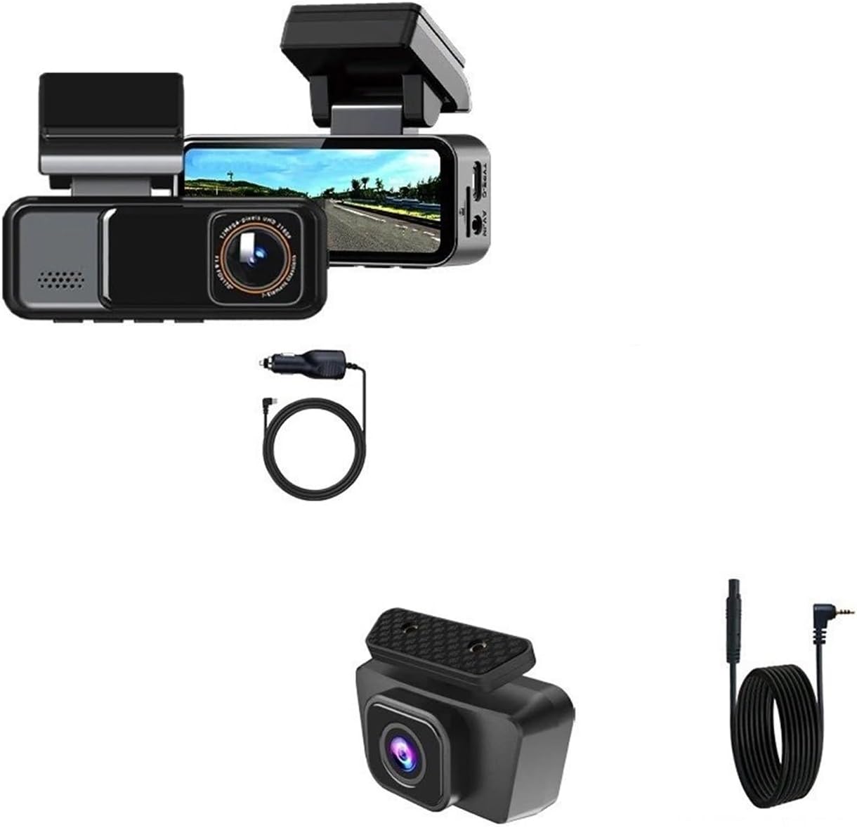 Backup Camera 4K Dashcam Front And Rear 2.5K CAR Video Recorder Dual Lens Support WIFI GPS Rearview Reverse Camera(B69P-6M RC,None)