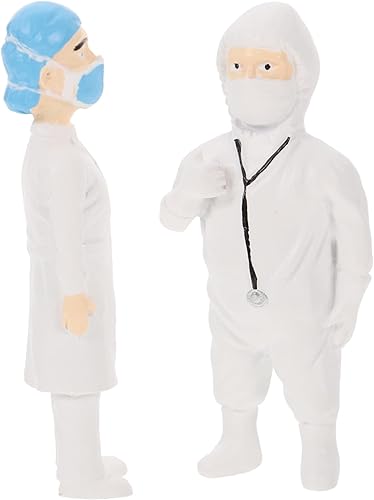 Miniatura 1 de 2 figuras de médico en miniatura para decoración de muñecas de gente pequeña para mesa, micro paisaje, escuela para proyectos creativos de