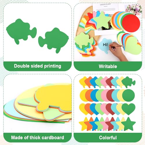 72St Pinnwand Papierausschnitte, Farbig Stern Ausschnitte Papier Papierausschnitt Herz Fisch Rund Papierausschnitte Pinnwand Dekoration für Party Klassenzimmer DIY Bastelarbeiten (9 Farben)