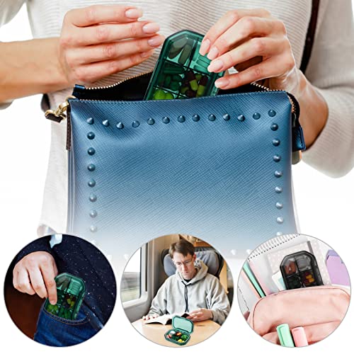 Sibba Daily Pill Organizer, 2 Pack 6 Compartments Portable Pill Case, Mini Pill Container For Pocket, Medicine Box For Camping Travel Vacation #TOP5