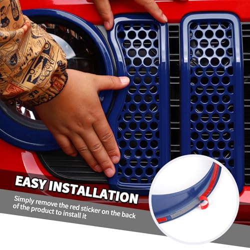 Image of 9PCS Headlight Cover & Front Grill Mesh Inserts Compatible with Jeep Wrangler JL JLU 2024-2025, NOT FIT JL Sport /Sport S (Blue)