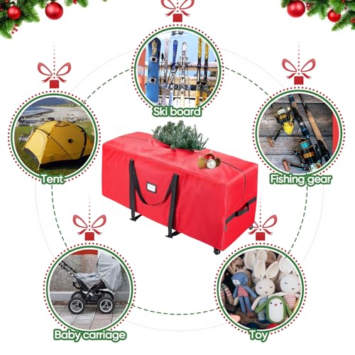 Baleine BALEINE-1176 7.5 Ft Christmas Tree Storage Bag, 2 Swivel Wheels For Easy Moving, Heavy Duty 600D Oxford Fabric Extra Large Artificial Christmas Tree Bag thumb #9