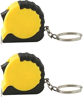Chironal 2 pcs 100cm/40" Mini Key Chain Measure Tape Portable Retractable Measuring Tape Keychain Tape measure Centimeter Inch Roll Tape Random Color Small Tape Measure (Yellow Black 2Pcs)