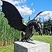 KENANLAN Dragon Fountain Statue, Resin Dragon Craft Decoration, Outdoor Water Feature for Garden, Yard, Lawn, 35X30X23M (Black)