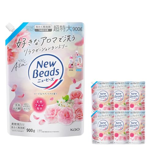 [花王]ニュービーズジェルローズ&マグノリア(詰替え)900g×6