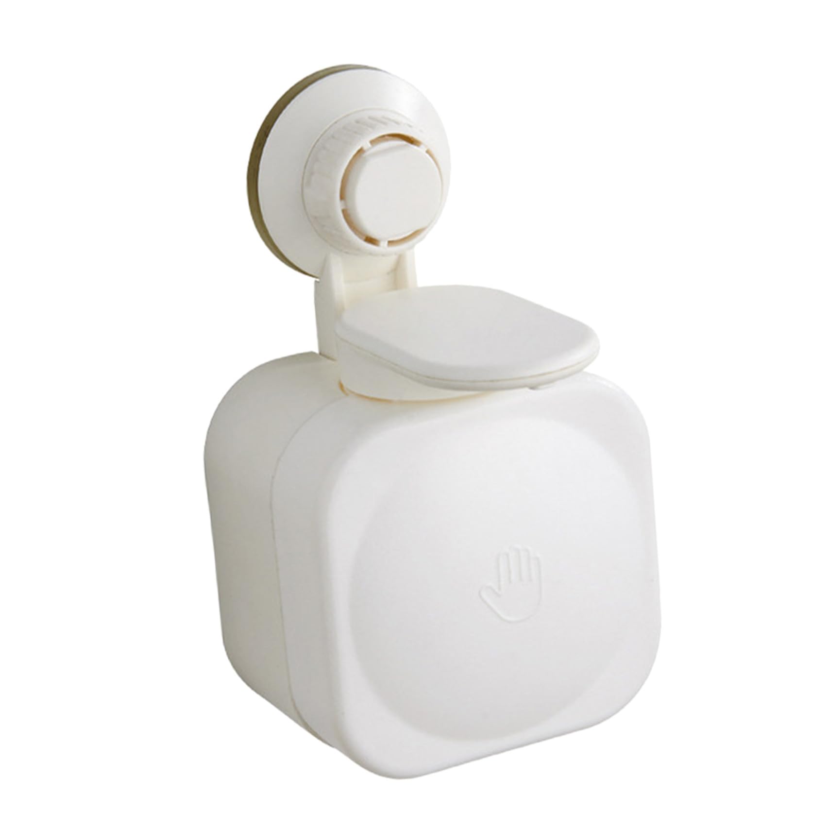 VICASKY Dispenser Sapone da Parete per Bagno Ventosa, Erogatore Sapone Liquido Manuale in Abs Bianco, Design Moderno, Anti-perdita e Non Si Intasa, per Doccia e Shampoo