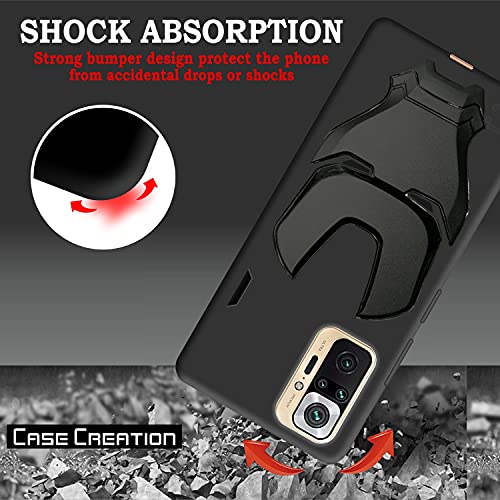 Image of COVERLY Official 3D Smooth Feel Avengers Logo Mask Soft Rugged Grip Iron Man Engraved Cartoon Movie Engraved Silicone Rubber Matte Strong Back Cover for Xiaomi Redmi Note 10 Pro Max - Black