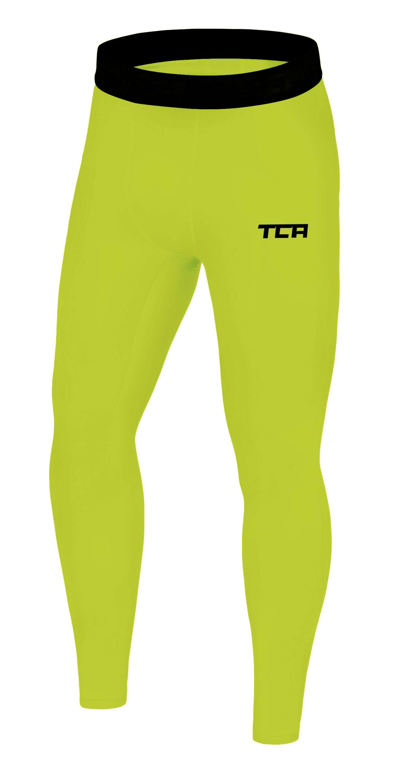 Tca Boys Lime Punch ' Superthermal Compression Base Layer Football Running Leggings Tights - 12-14 Years