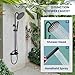 gotonovo SUS304 Outdoor Shower Fixture High Pressure Shower System Wall Mount 2 Dual Function Single Handle Shower Kit with 8 Inch Shower Head and Handheld Spray Shower Faucet Combo, Matte Black