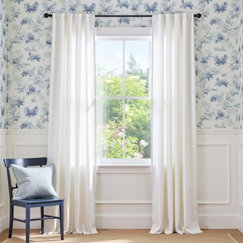 Lazzzy Velvet White Curtains 108 Inches Extra Long Thermal Insulated Drapes for Bedroom Light Filtering Window Treatments Rod Pocket 2 Panels W42 x L108